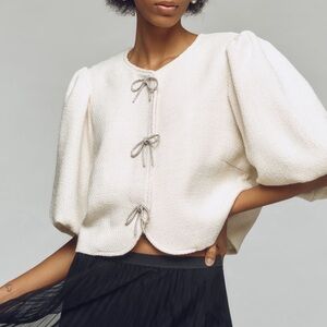 Dolan Left Coast Puff-Sleeve Bow Blazer